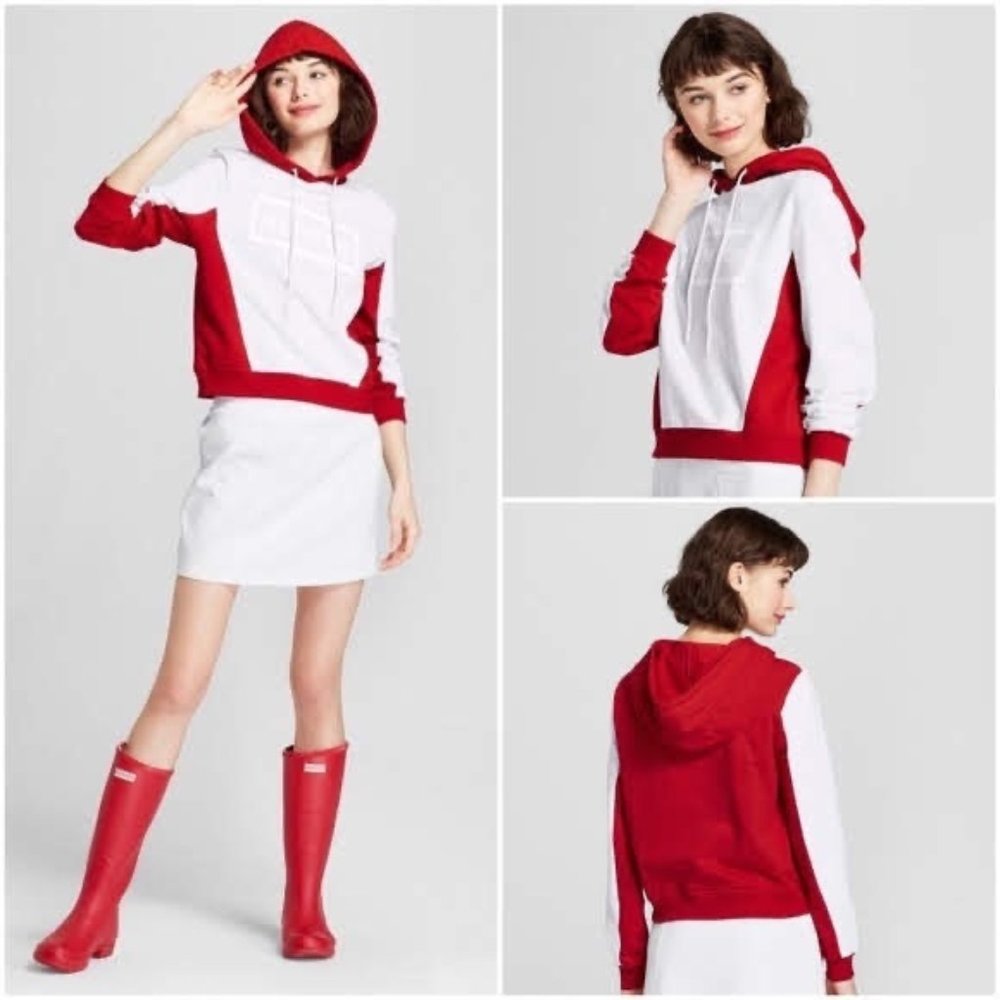 NWT HUNTERxTARGET Color block Hooded Sweatshirt L